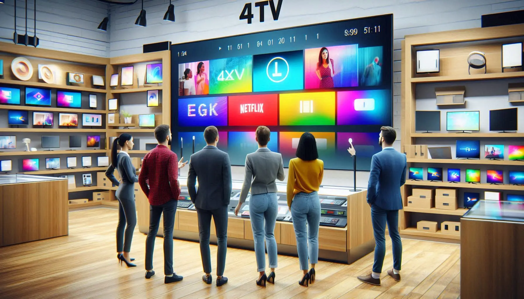 Illustration showing IPTV buy features and options